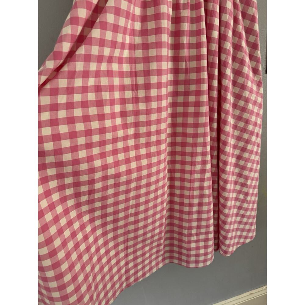 NWOT WAYF Gracie Pink Gingham Cotton Midi Dress Size Small - Picture 4 of 8